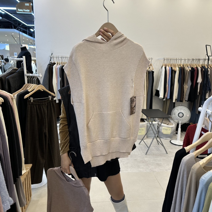 FUNNY POWDER韓國直郵㊣女裝新款熱賣職業時尚推薦針織衫口袋THE FUNNY針織衫圖色1