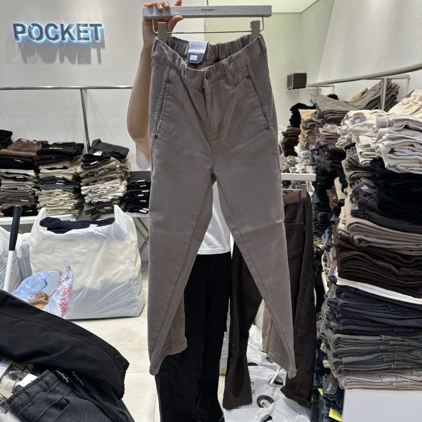 POCKET-Q東大門㊣直郵女士新品25秋冬職業真品熱賣休閑褲加絨POCKET-Q休閑褲圖色1