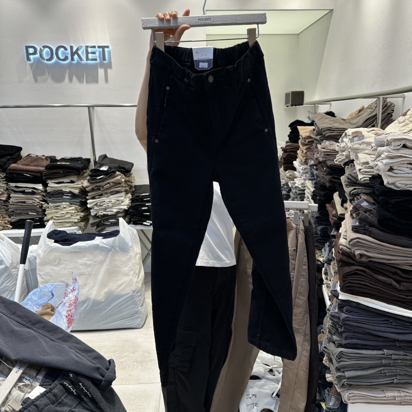 POCKET-Q東大門㊣直郵女士新品25秋冬職業真品熱賣休閑褲加絨POCKET-Q休閑褲圖色3黑色