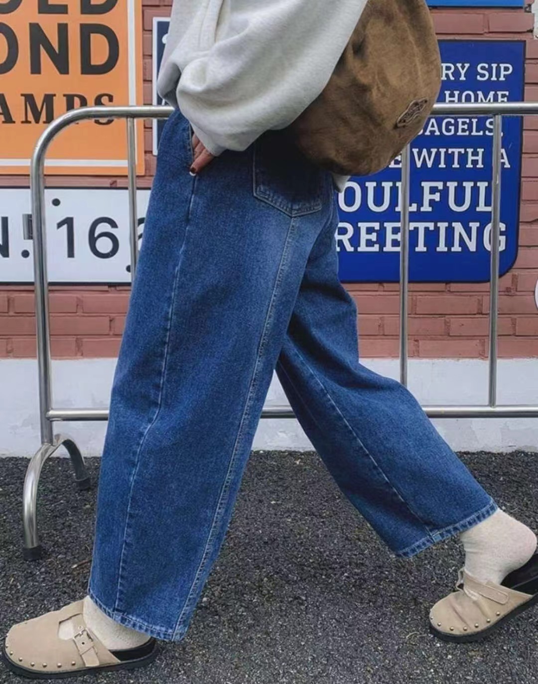 L@BOR-레이버-T東大門㊣代購女士新款推薦25秋冬時尚牛仔褲L@BOR牛仔褲