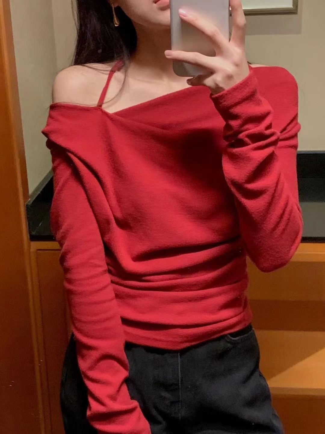 OSRO東大門㊣實拍女裝新款休閑人氣熱賣職業25秋冬推薦長袖T恤OSRO長袖T恤圖色2