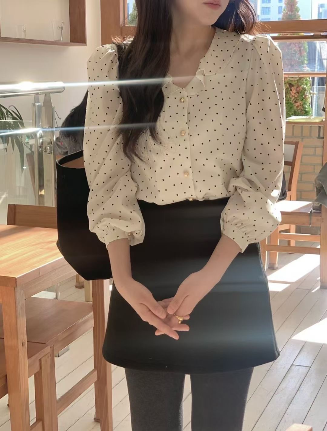 ALL OVER東大門㊣實拍女裝新品人氣時尚職業熱賣襯衫蕾絲衫ALL OVER襯衫/蕾絲衫圖色1實際價格22000