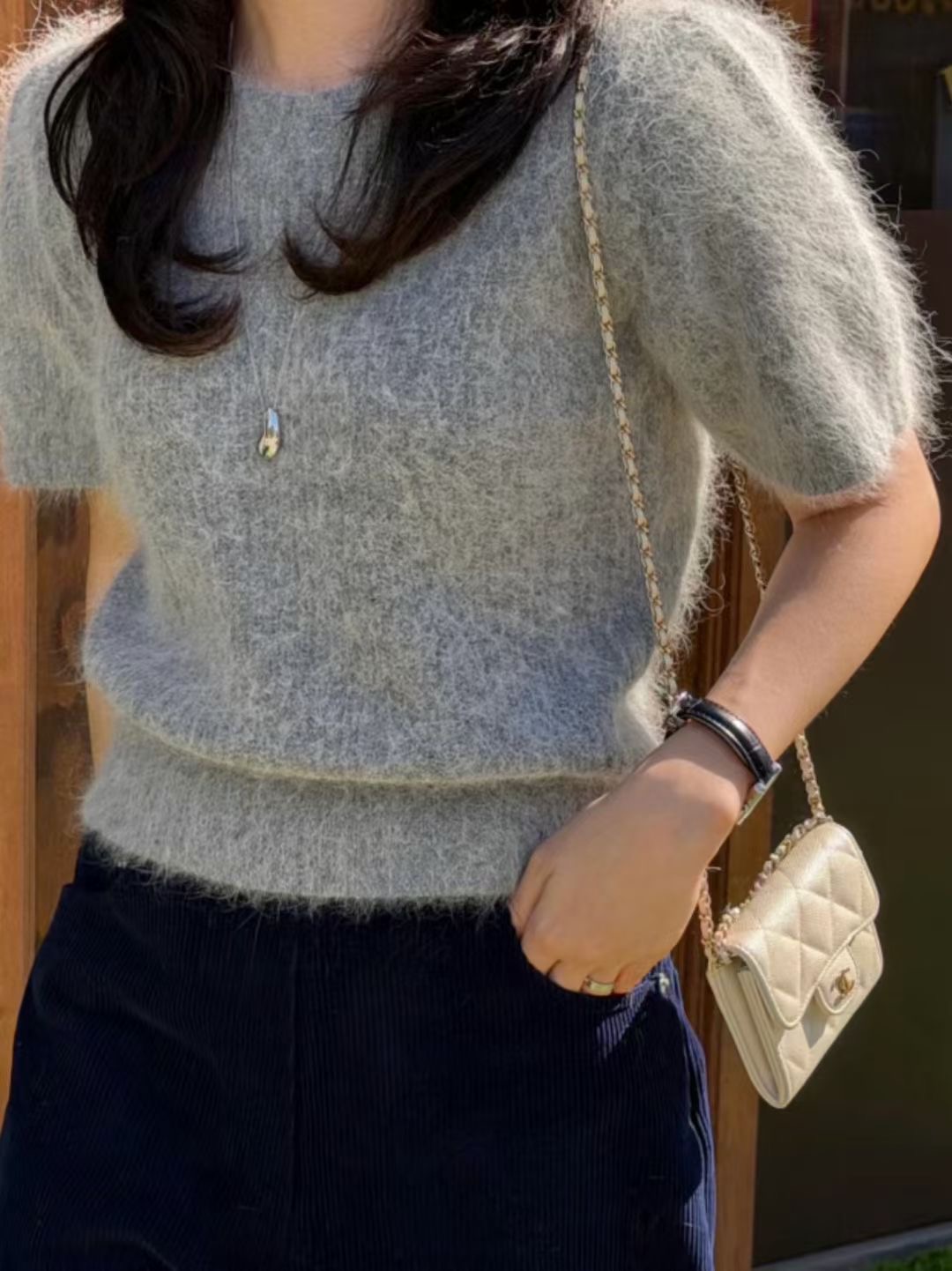 ALL OVER東大門㊣代購女裝新款人氣時尚熱賣推薦針織衫安哥拉ALL OVER針織衫圖色2