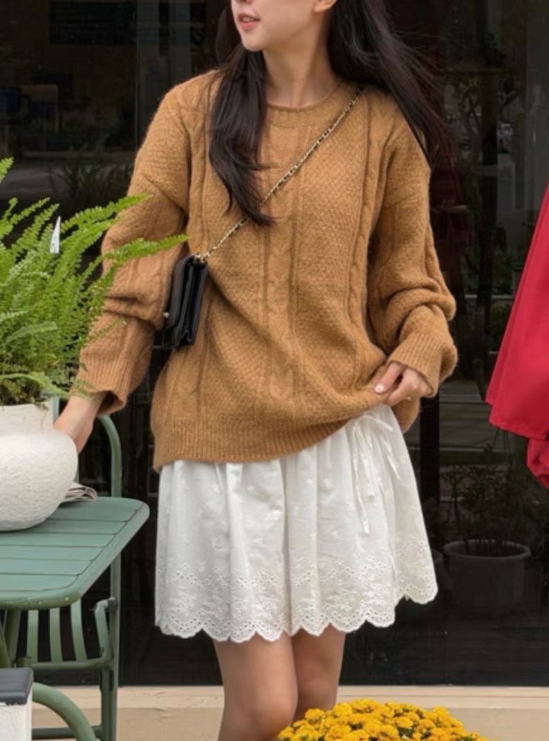 ALL OVER東大門㊣代購女士新品職業真品時尚休閑25秋冬針織衫ALL OVER針織衫圖色2