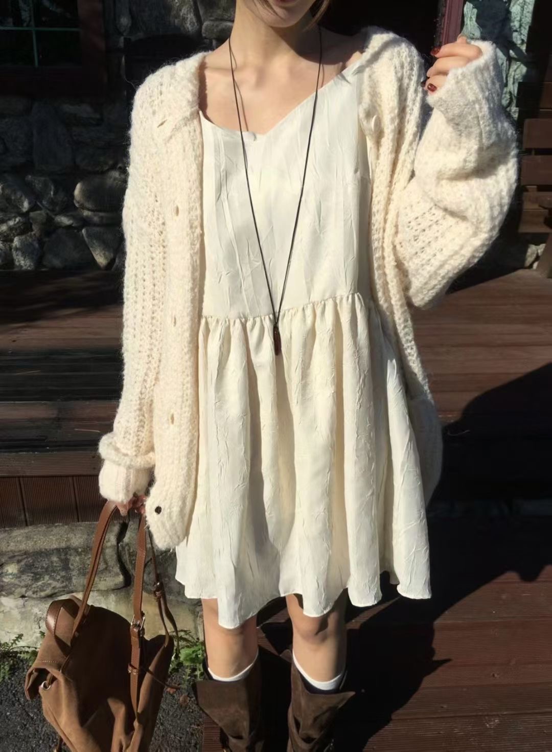 ALL OVER韓國直郵㊣女裝新款時尚休閑職業推薦25秋冬連衣裙ALL OVER連衣裙