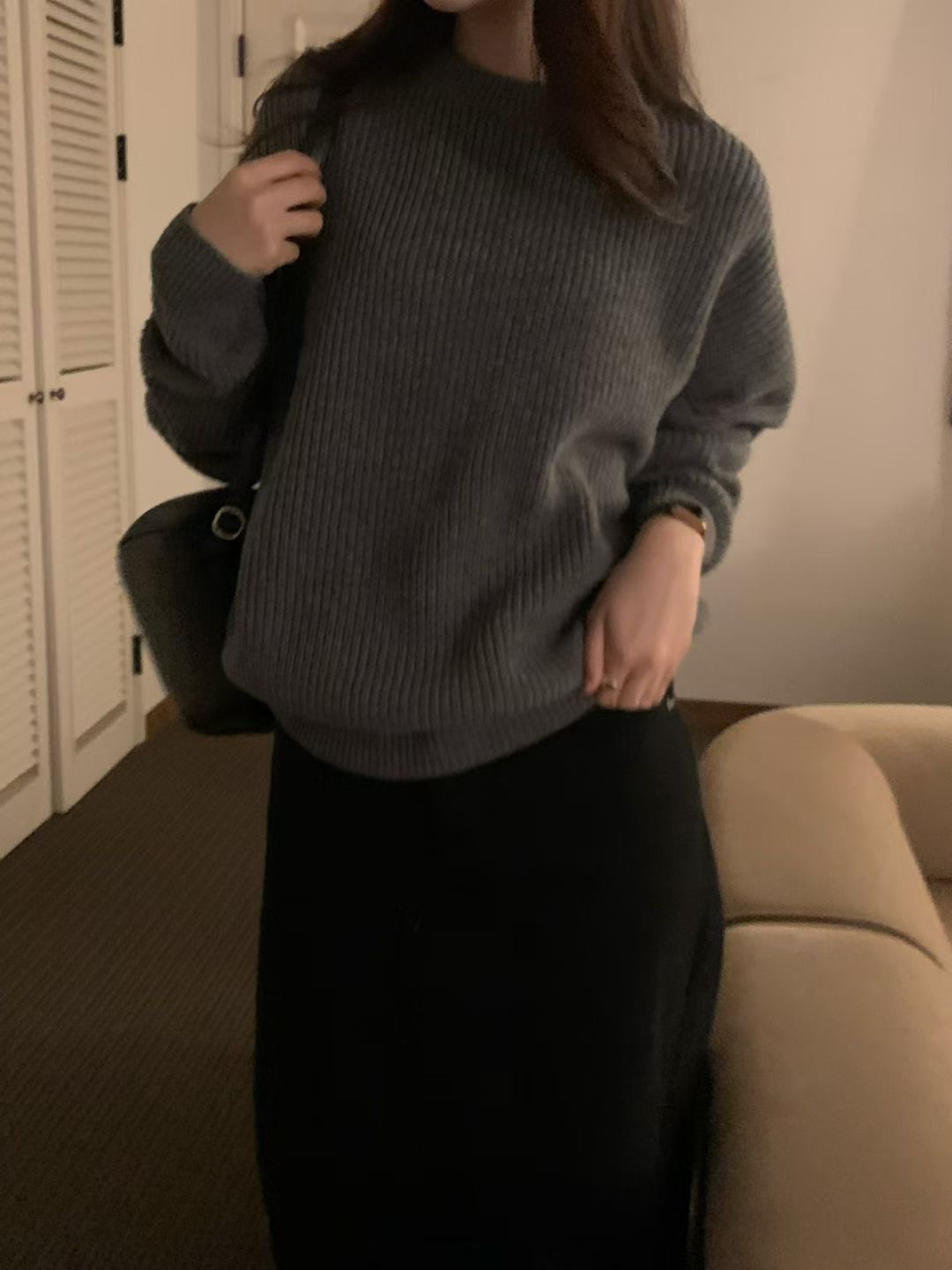 ALL OVER韓國直郵㊣女士新款職業25秋冬真品熱賣休閑針織衫ALL OVER針織衫圖色3