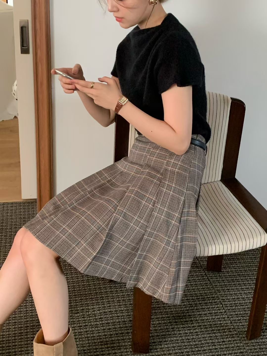 ALL OVER東大門㊣代購女士新品時尚人氣熱賣職業半身裙中短裙ALL OVER半身裙/中短裙