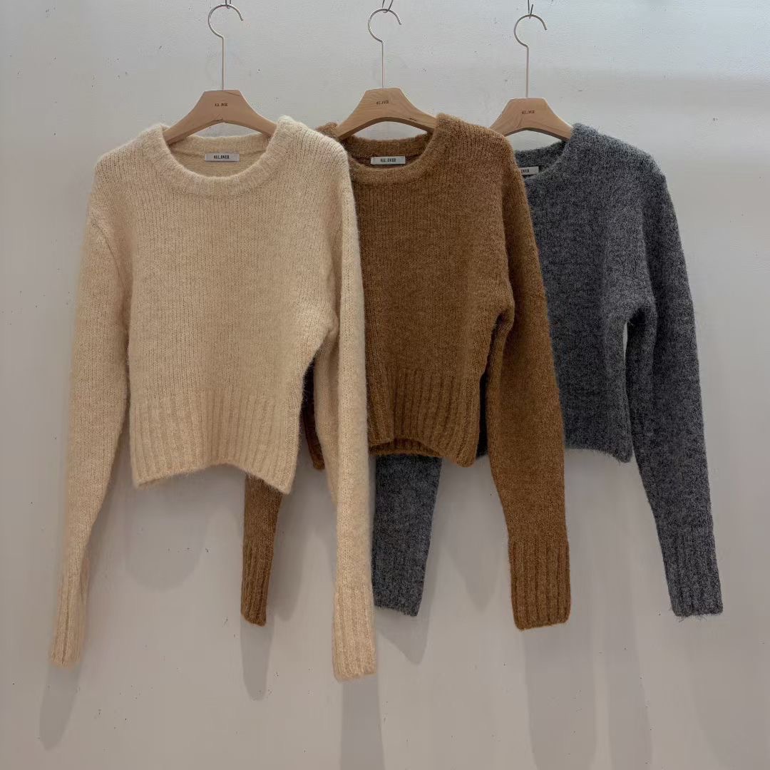 ALL OVER東大門㊣實拍女士新款時尚人氣推薦休閑針織衫馬海毛ALL OVER針織衫