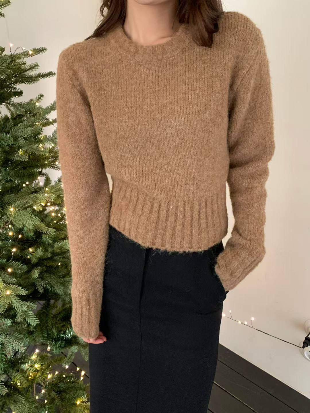 ALL OVER東大門㊣實拍女士新款時尚人氣推薦休閑針織衫馬海毛ALL OVER針織衫圖色2