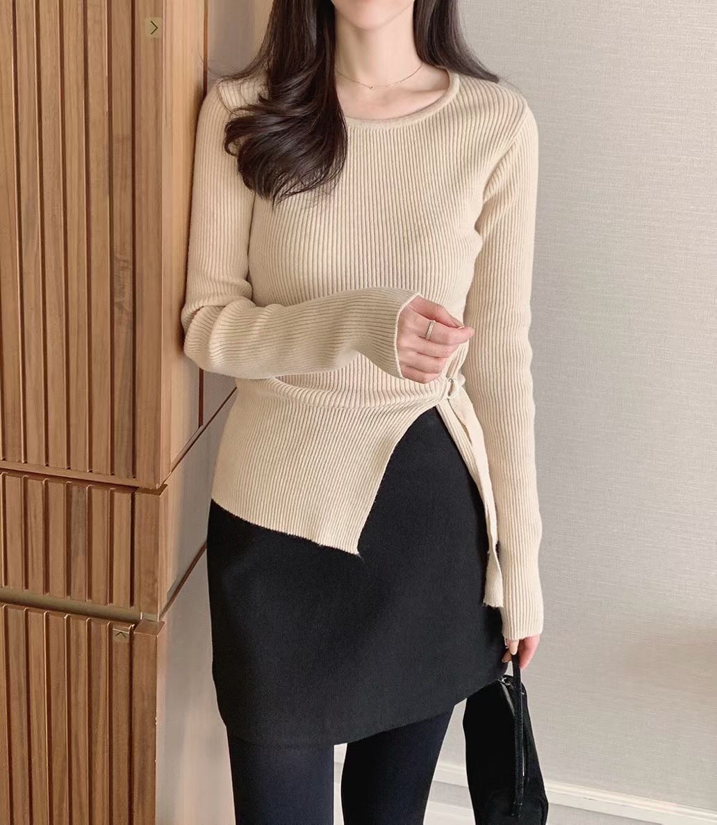 ALL OVER韓國代購㊣女裝新品推薦25秋冬熱賣人氣休閑針織衫ALL OVER針織衫圖色1