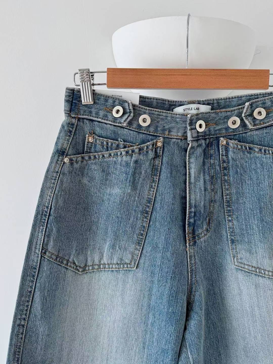 STYLE LAB東大門㊣直郵女士新品25秋冬真品休閑人氣牛仔褲STYLE LAB牛仔褲