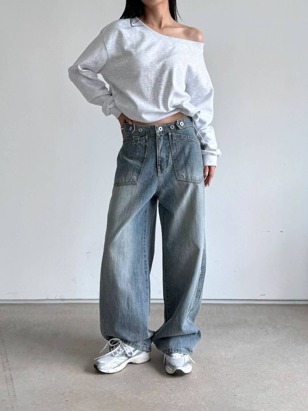 STYLE LAB東大門㊣直郵女士新品25秋冬真品休閑人氣牛仔褲STYLE LAB牛仔褲