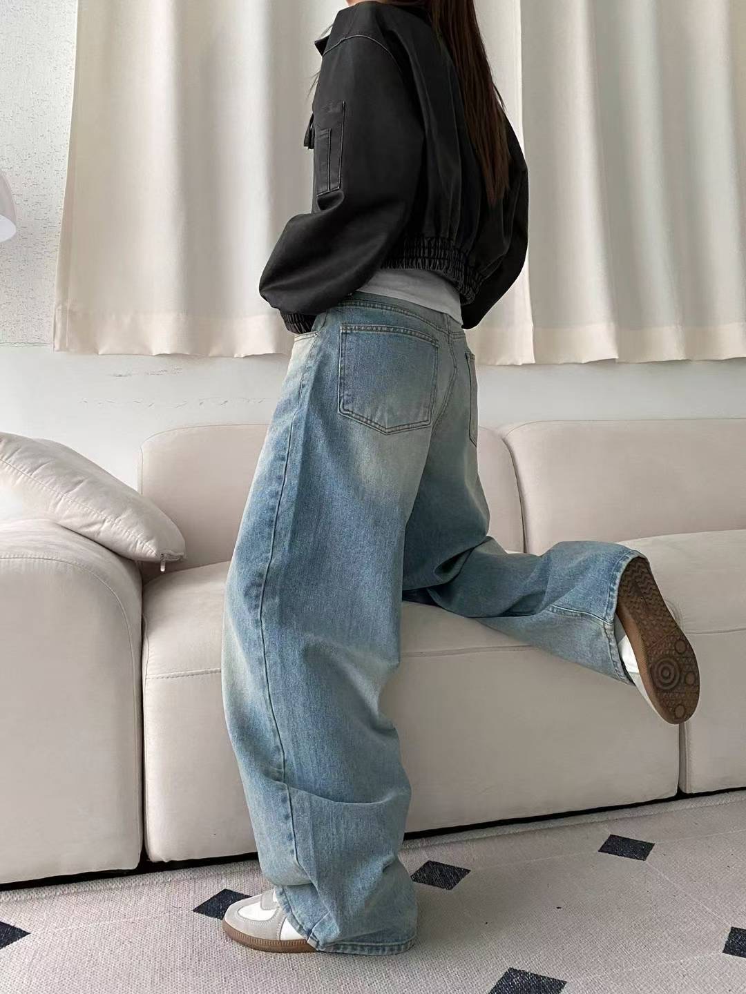 STYLE LAB韓國代購㊣女裝新款職業真品25秋冬休閑人氣牛仔褲STYLE LAB牛仔褲