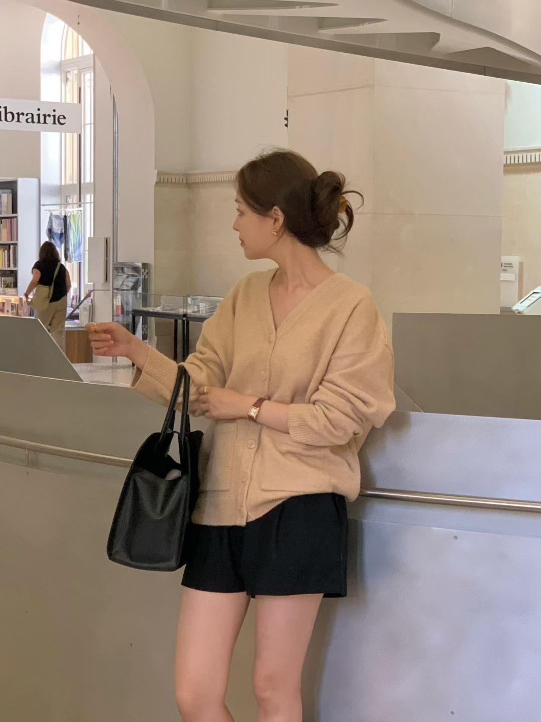 ALL OVER韓國直郵㊣女裝新品熱賣職業休閑推薦針織衫寬松開衫ALL OVER針織衫圖色2