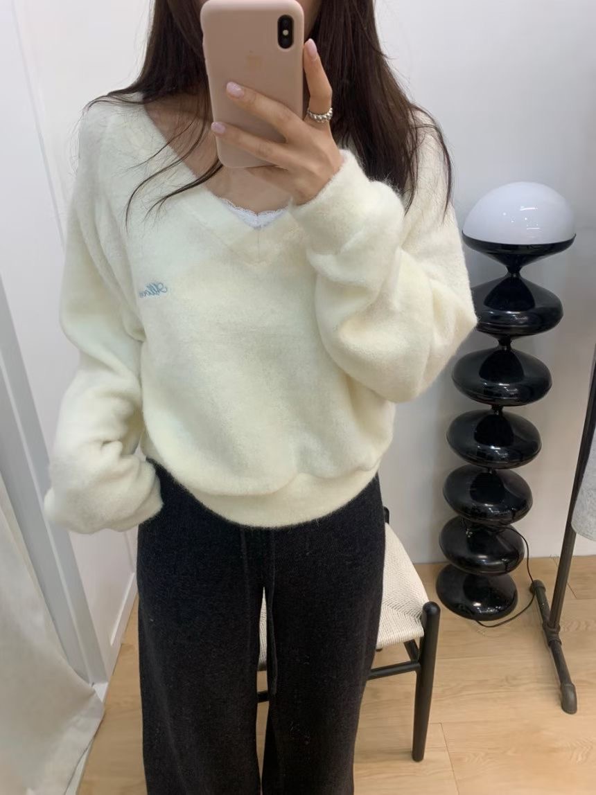 ALL OVER韓國代購㊣女士新品推薦休閑人氣職業25秋冬針織衫ALL OVER針織衫圖色1