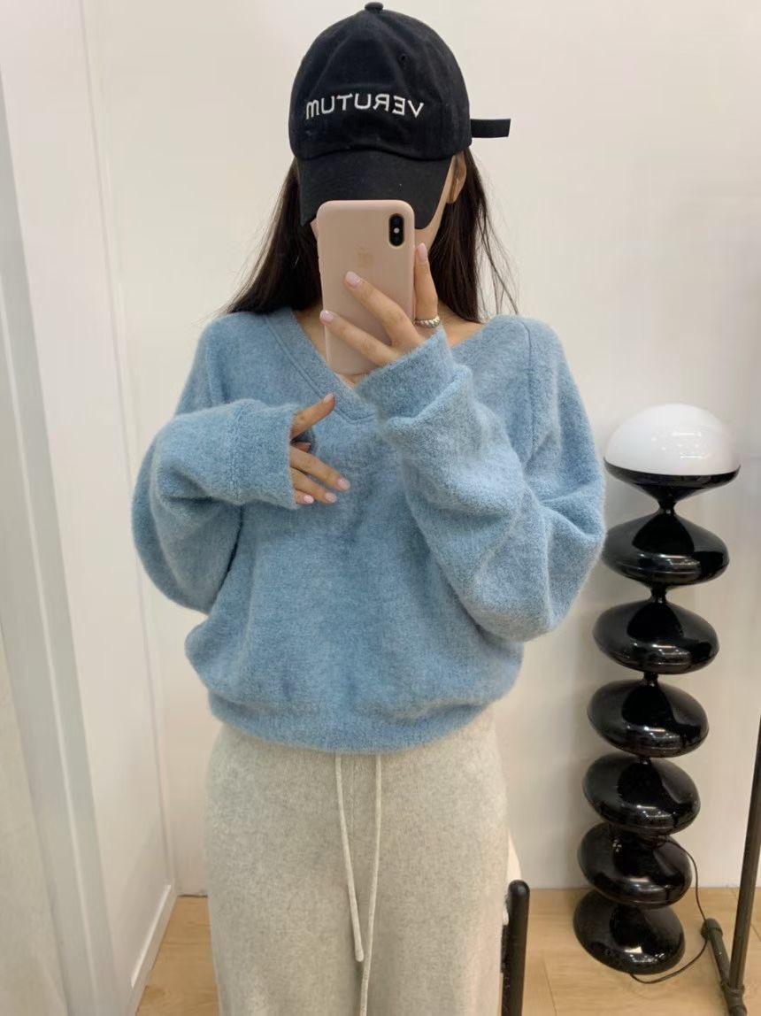 ALL OVER韓國代購㊣女士新品推薦休閑人氣職業25秋冬針織衫ALL OVER針織衫圖色2