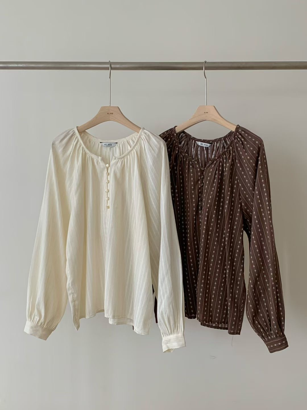 ALL OVER東大門㊣直郵女裝新品推薦25秋冬時尚真品襯衫蕾絲衫ALL OVER襯衫/蕾絲衫