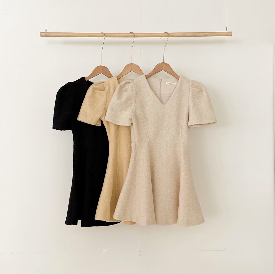 ALL OVER韓國直郵㊣女士新品人氣25秋冬職業推薦時尚連衣裙ALL OVER連衣裙圖色2左二色