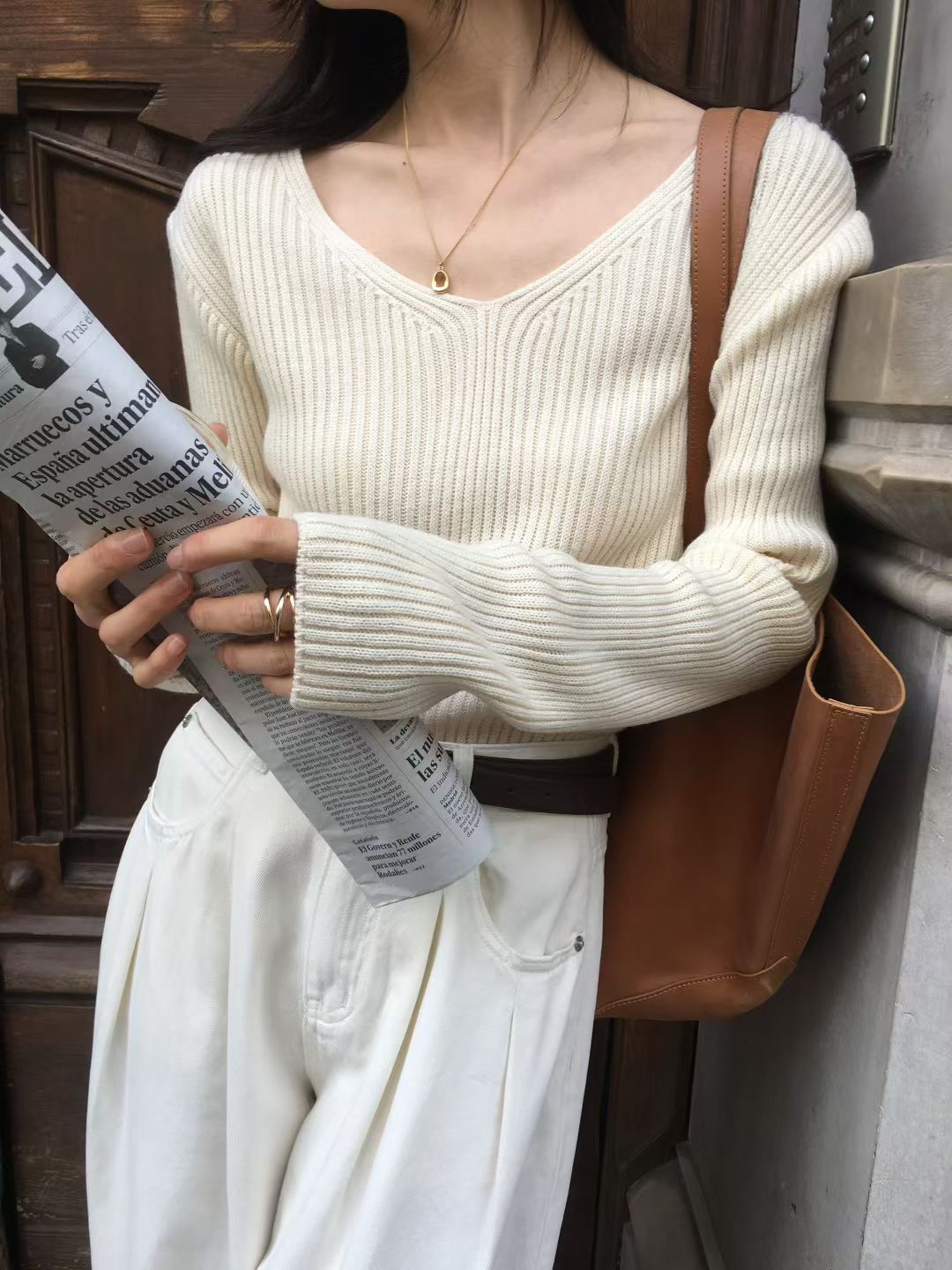 ALL OVER東大門㊣實拍女士新款人氣熱賣推薦25秋冬時尚針織衫ALL OVER針織衫圖色1