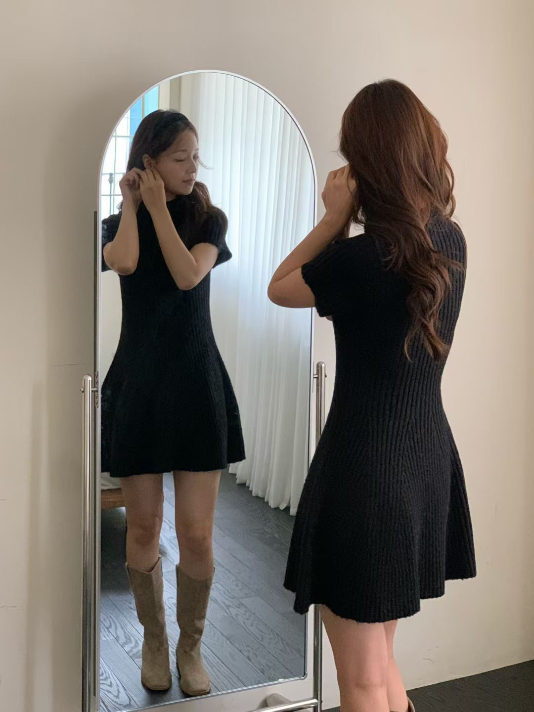 ALL OVER東大門㊣代購女裝新品職業休閑真品25秋冬推薦連衣裙ALL OVER連衣裙