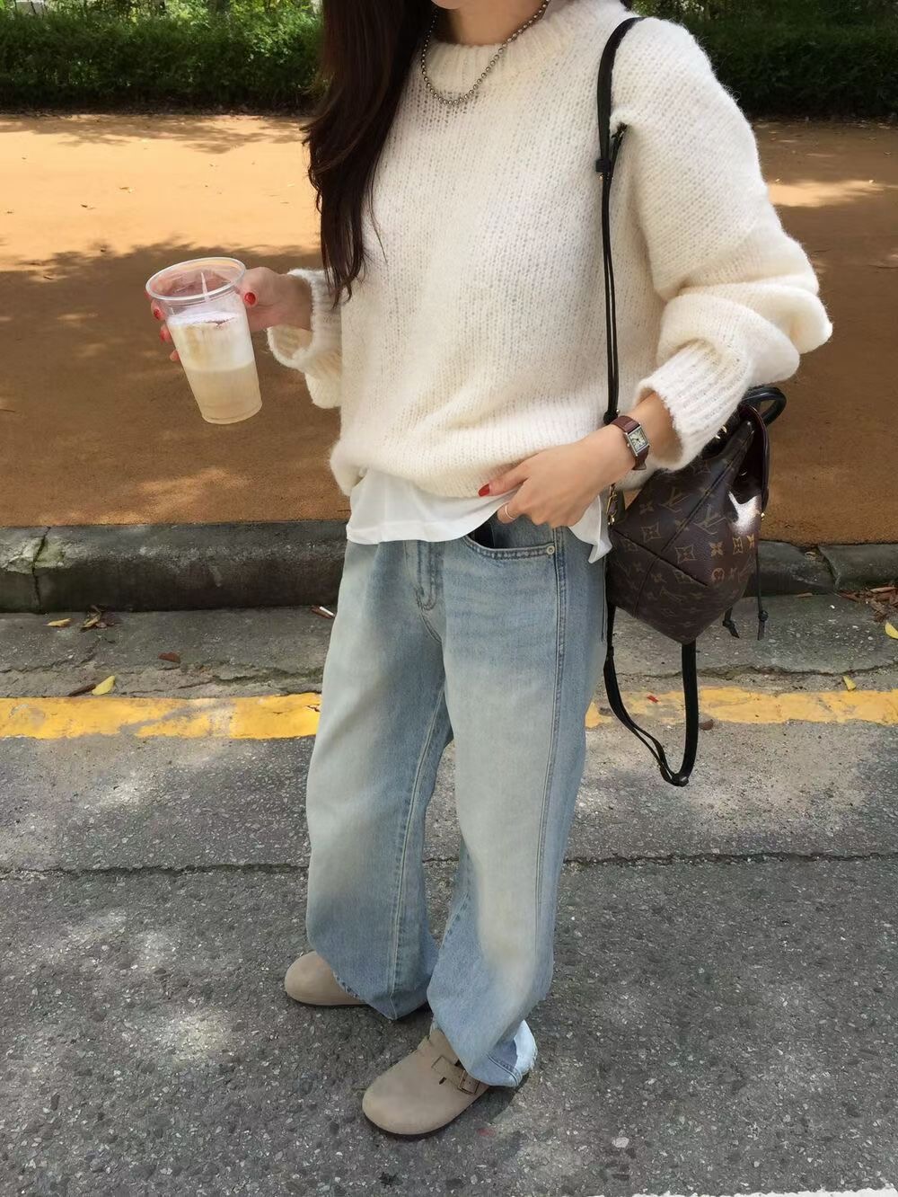 ALL OVER東大門㊣實拍女士新款25秋冬熱賣時尚職業休閑針織衫ALL OVER針織衫圖色2