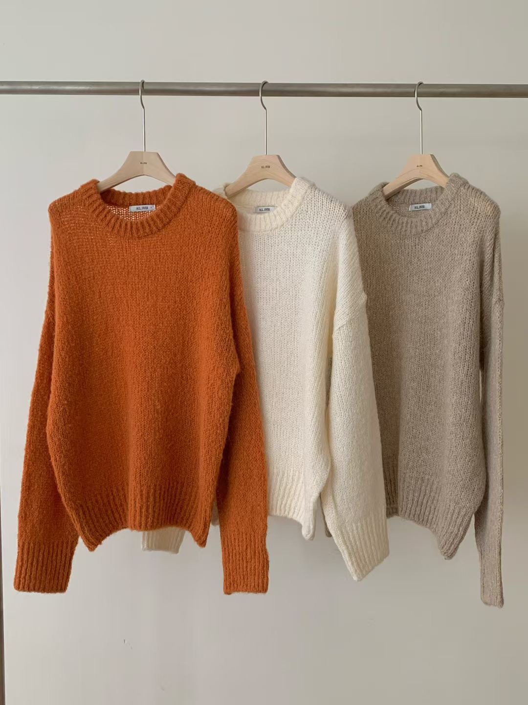 ALL OVER東大門㊣實拍女士新款25秋冬熱賣時尚職業休閑針織衫ALL OVER針織衫圖色3左三色