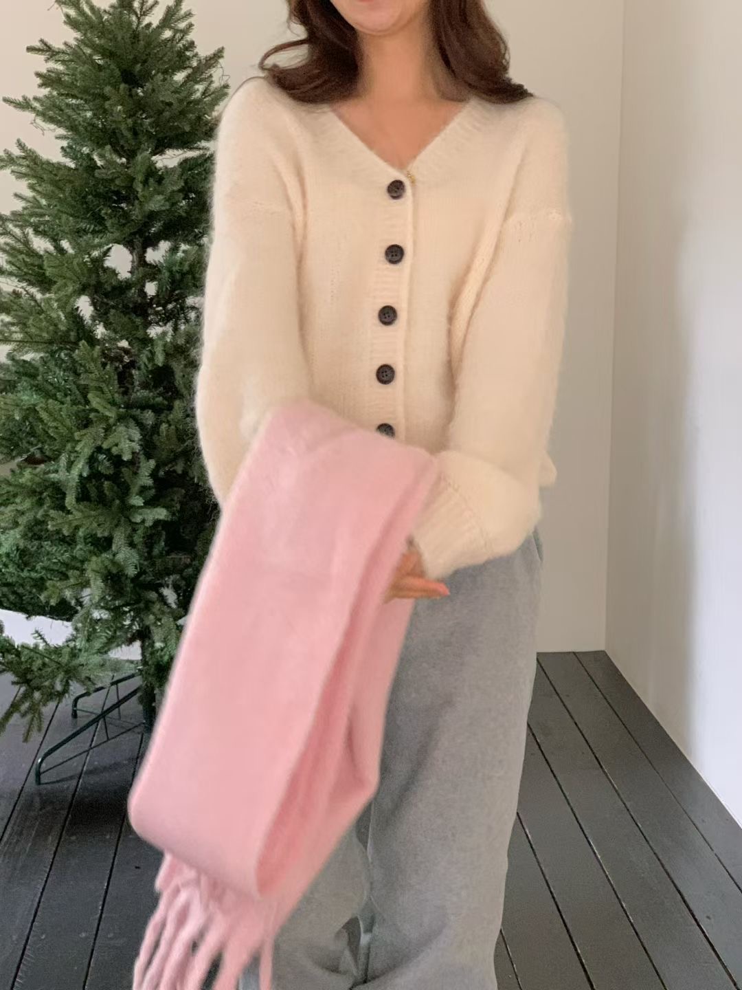 ALL OVER韓國直郵㊣女士新款25秋冬時尚人氣熱賣針織衫羊毛衫ALL OVER針織衫圖色1