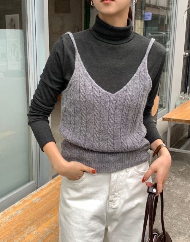 ALL OVER東大門㊣代購女士新品推薦熱賣職業吊帶背心不含內搭ALL OVER吊帶/背心圖色2