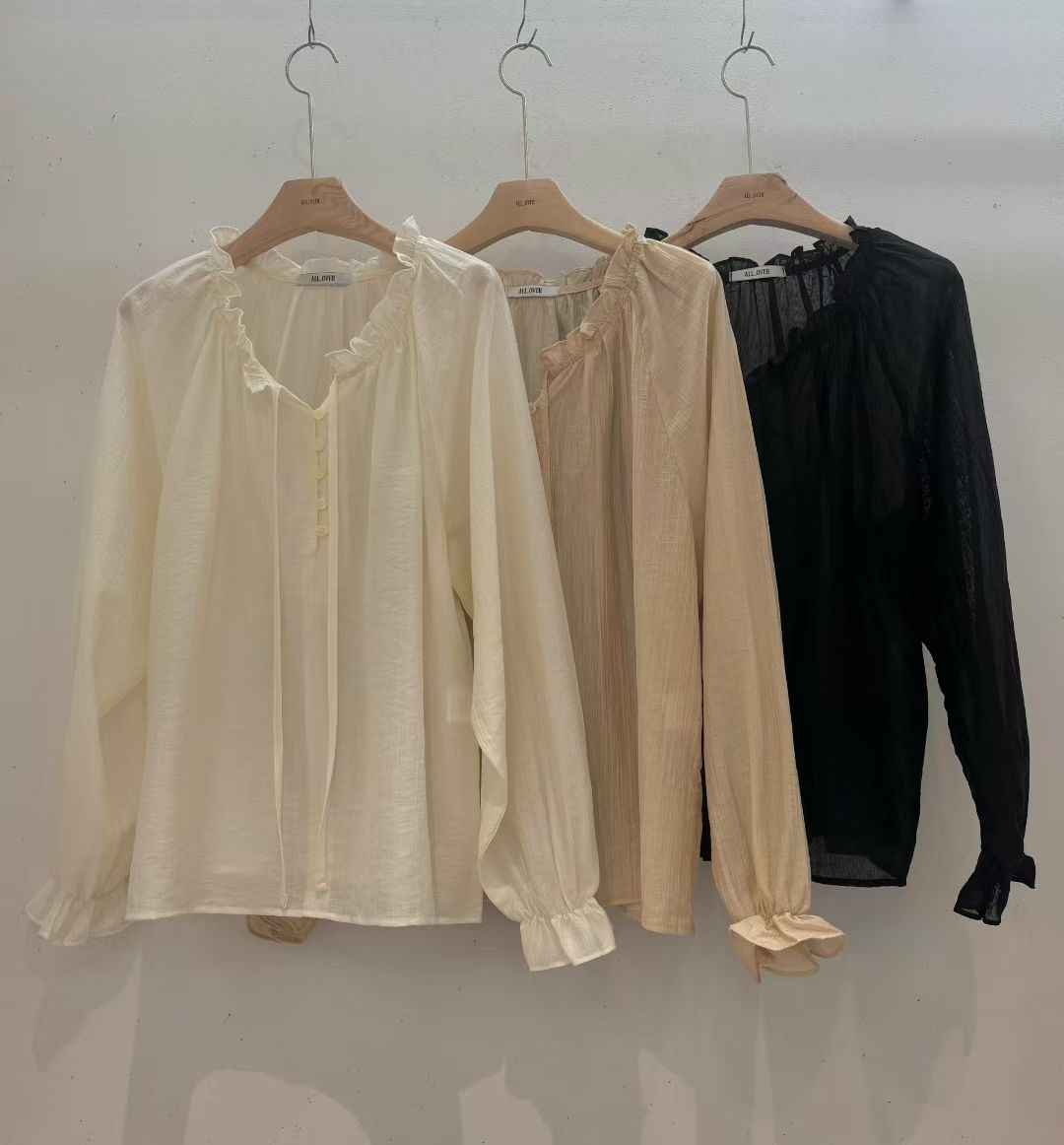 ALL OVER韓國代購㊣女裝新品職業熱賣人氣真品時尚襯衫蕾絲衫ALL OVER襯衫/蕾絲衫圖色3左三色