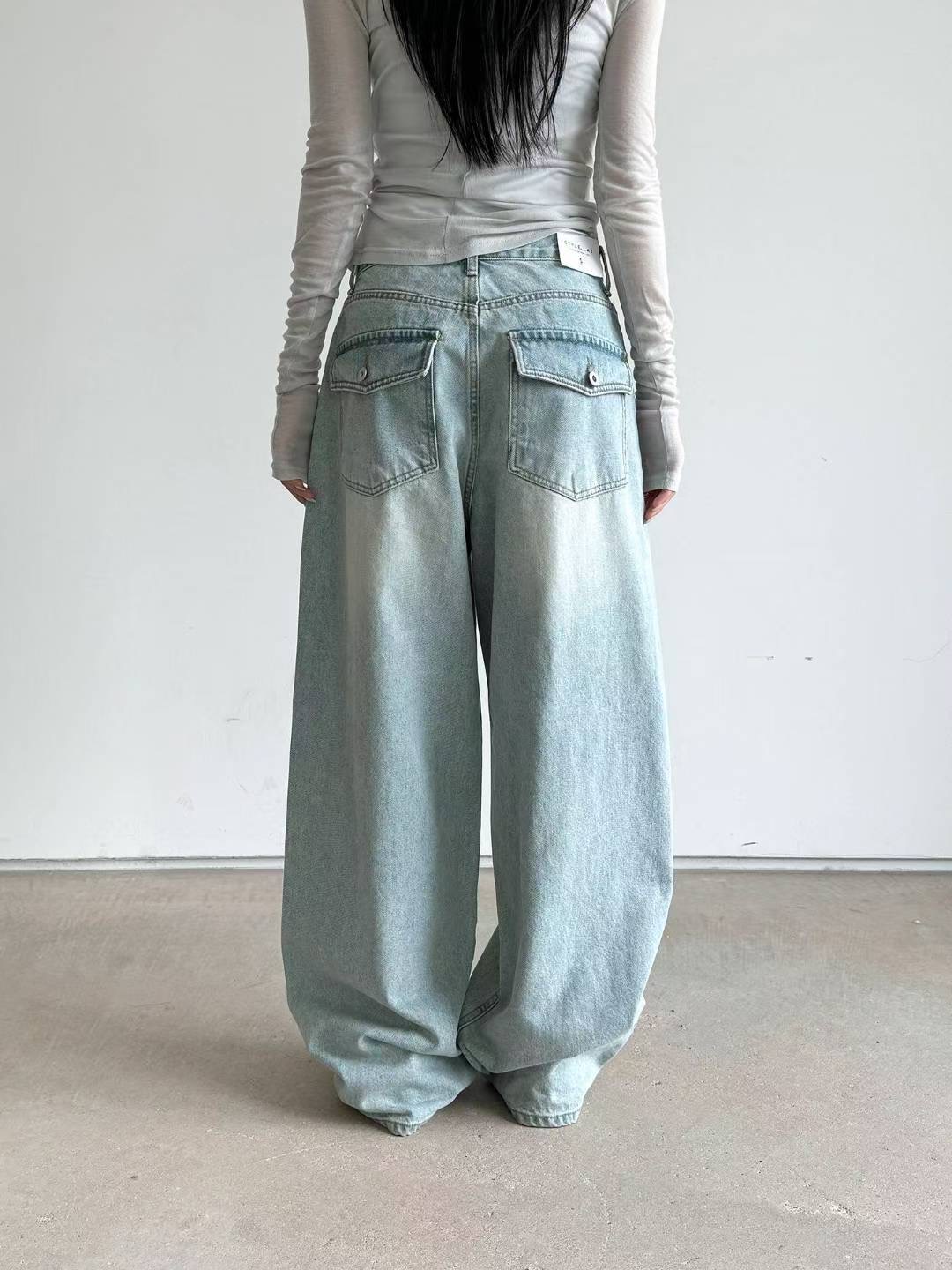 STYLE LAB韓國代購㊣女士新品人氣熱賣休閑25秋冬推薦牛仔褲STYLE LAB牛仔褲