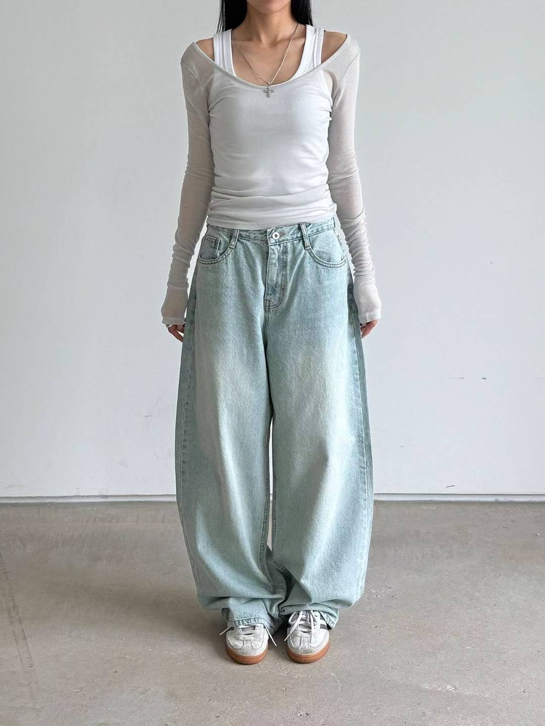 STYLE LAB韓國代購㊣女士新品人氣熱賣休閑25秋冬推薦牛仔褲STYLE LAB牛仔褲