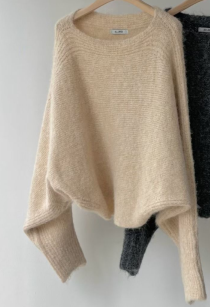 ALL OVER韓國直郵㊣女裝新品推薦時尚熱賣職業人氣針織衫船領ALL OVER針織衫圖色1