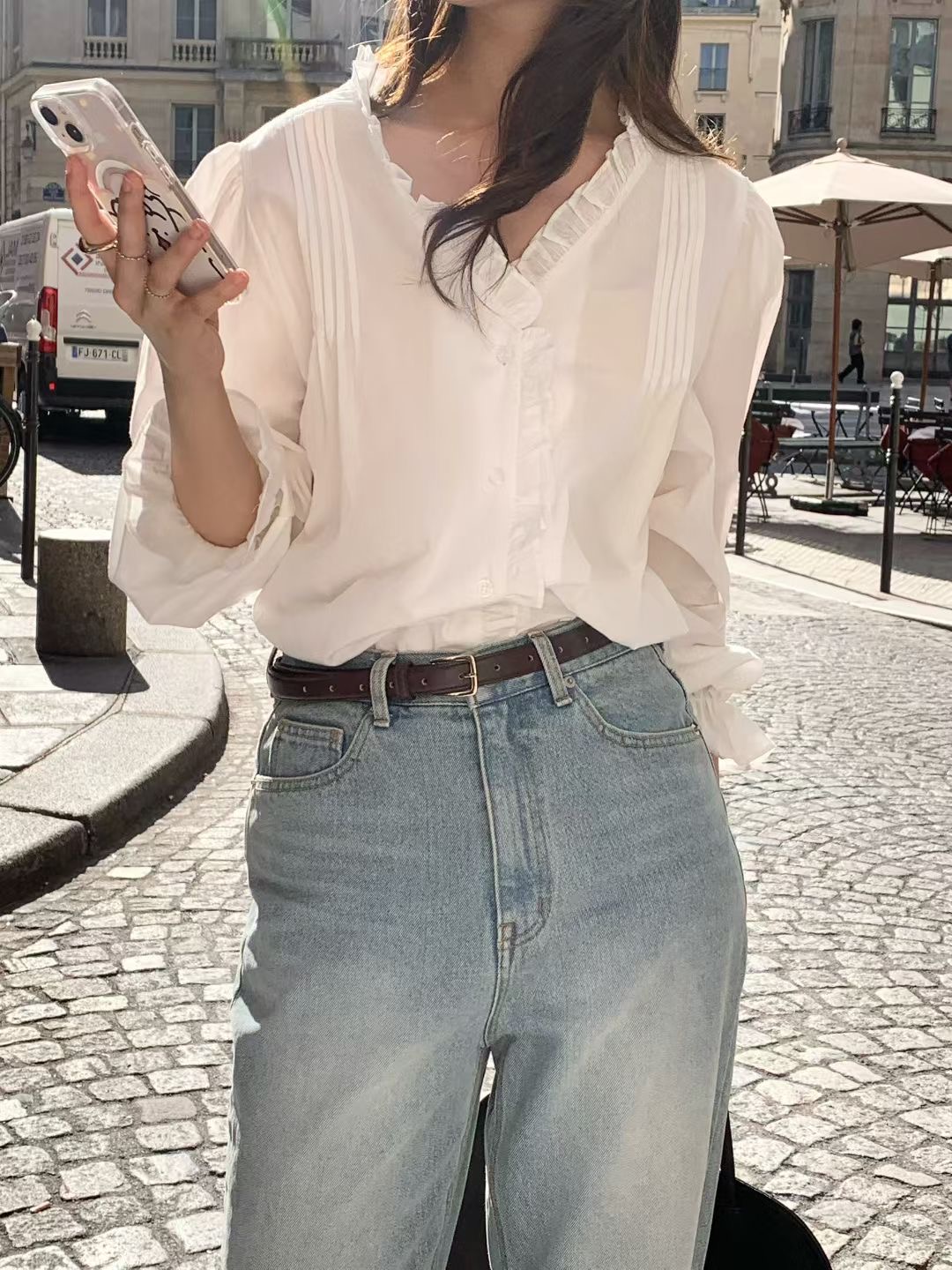 ALL OVER韓國代購㊣女裝新品時尚人氣職業25秋冬襯衫蕾絲衫ALL OVER襯衫/蕾絲衫