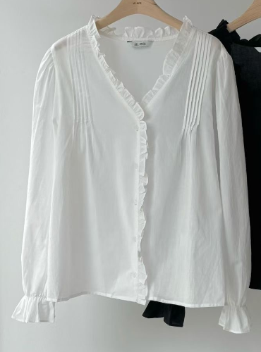 ALL OVER韓國代購㊣女裝新品時尚人氣職業25秋冬襯衫蕾絲衫ALL OVER襯衫/蕾絲衫圖色1