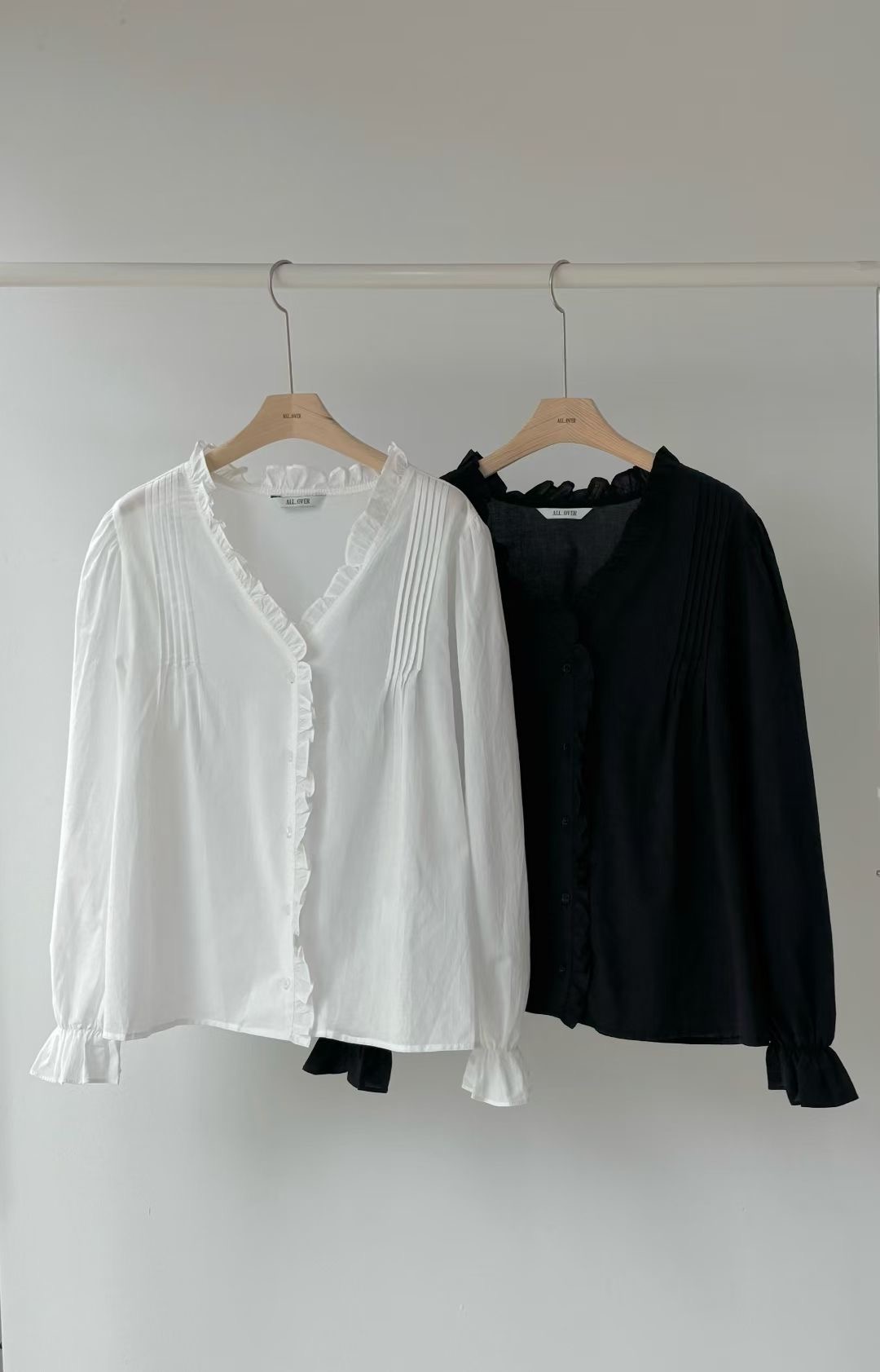 ALL OVER韓國代購㊣女裝新品時尚人氣職業25秋冬襯衫蕾絲衫ALL OVER襯衫/蕾絲衫圖色2左二色