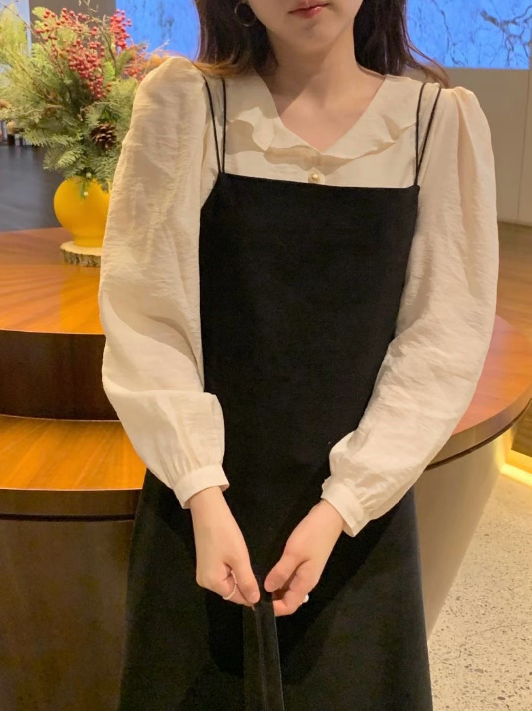 ALL OVER東大門㊣直郵女裝新款時尚職業人氣真品25秋冬連衣裙ALL OVER連衣裙