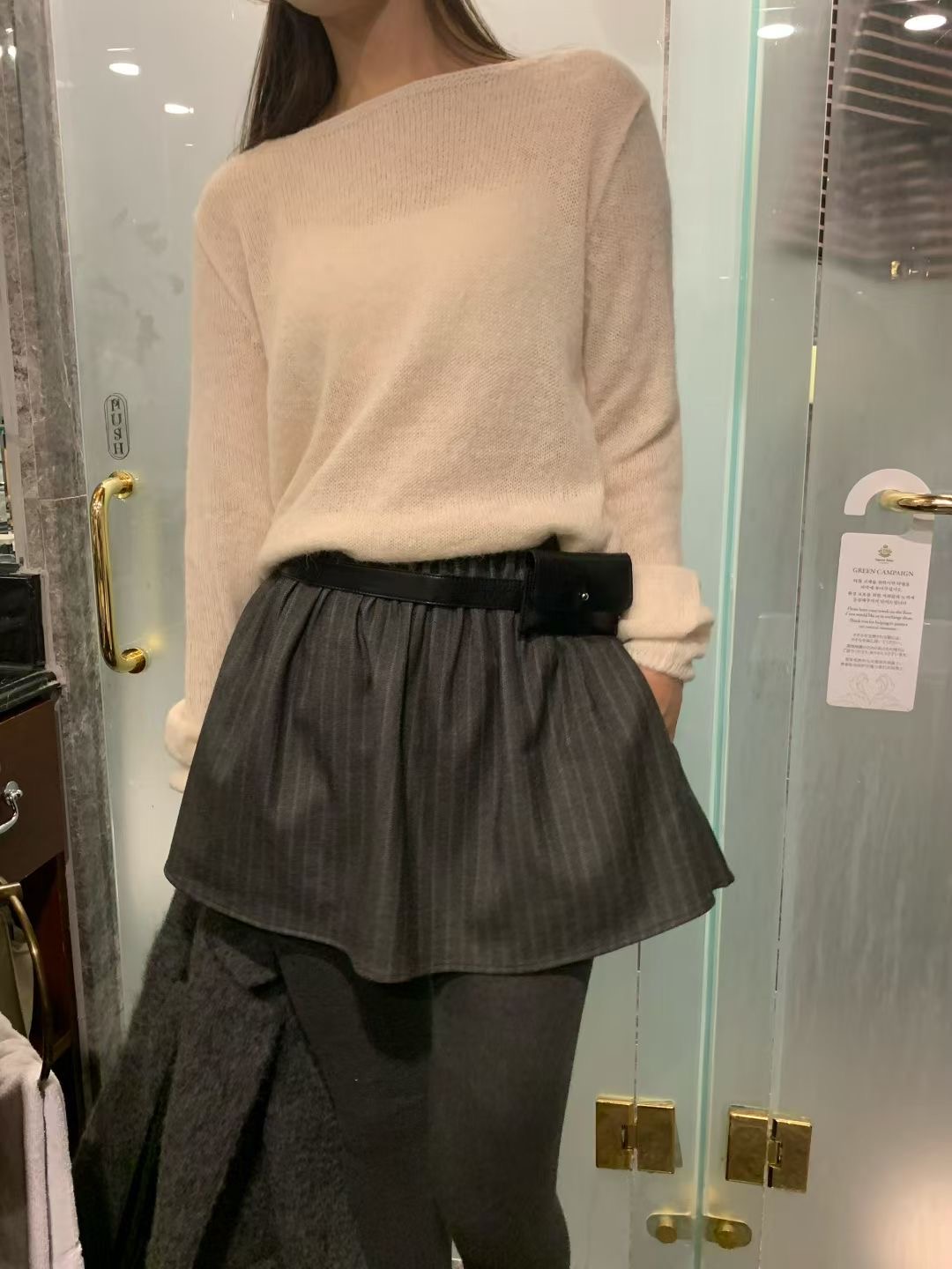 ALL OVER韓國代購㊣女士新品休閑熱賣時尚人氣推薦職業短裙ALL OVER短裙圖色2