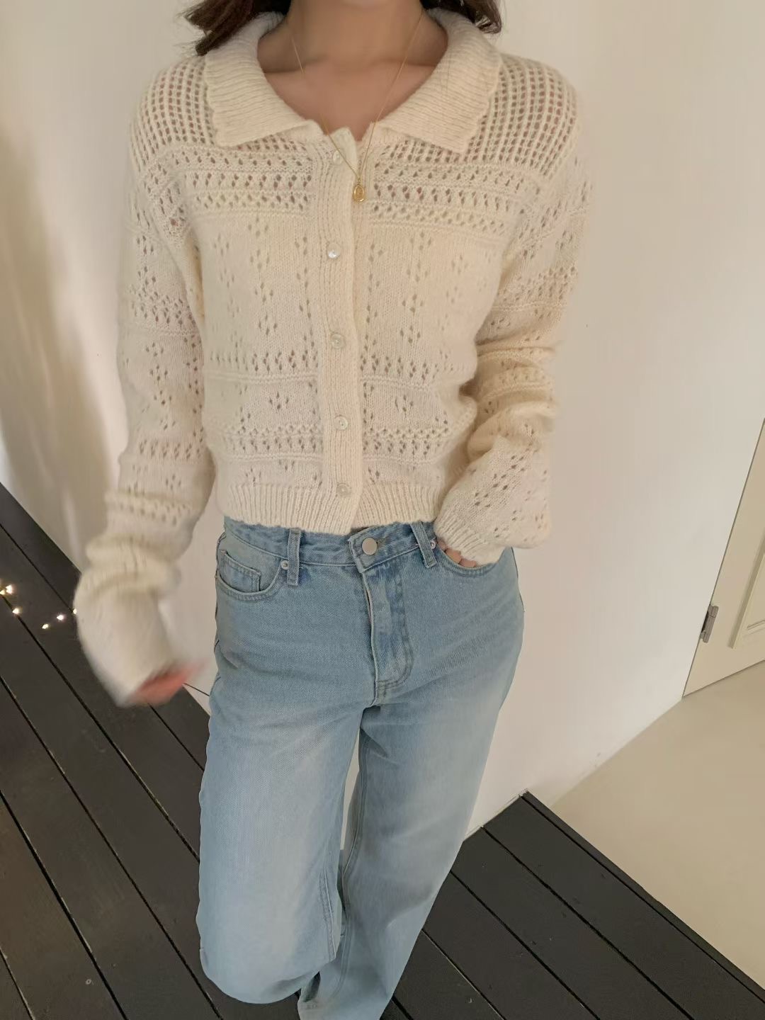 ALL OVER韓國直郵㊣女裝新品人氣職業25秋冬時尚休閑針織衫ALL OVER針織衫圖色1