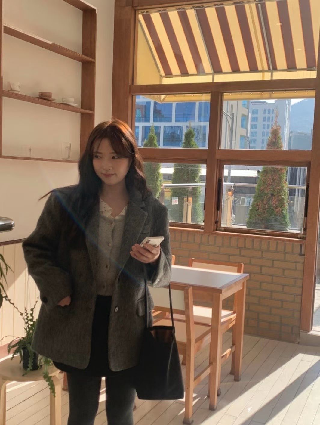 ALL OVER東大門㊣代購女士新款職業熱賣休閑人氣時尚短款大衣ALL OVER短款大衣