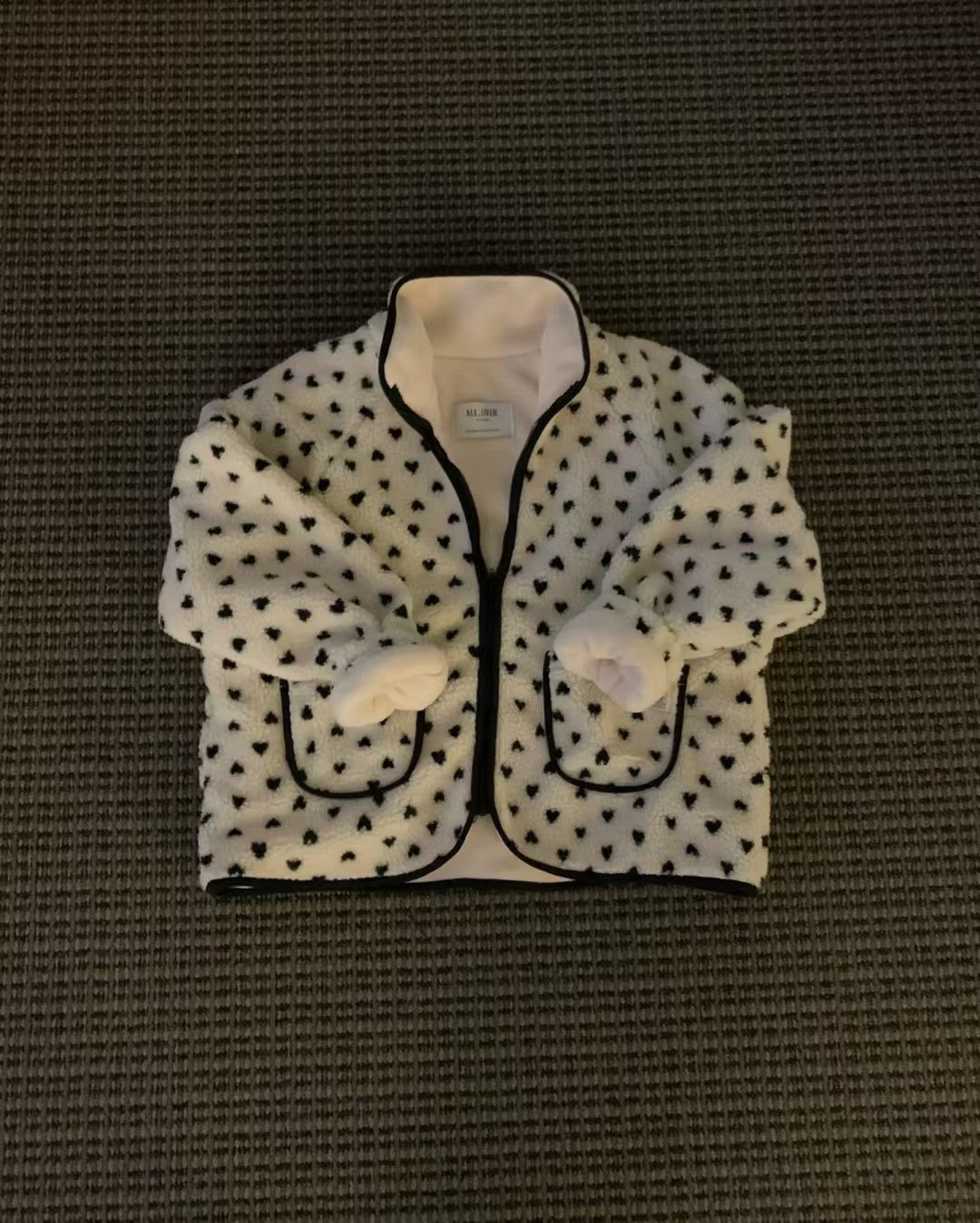 ALL OVER東大門㊣代購女裝新款推薦時尚熱賣職業25秋冬夾克拉鏈ALL OVER夾克圖色1