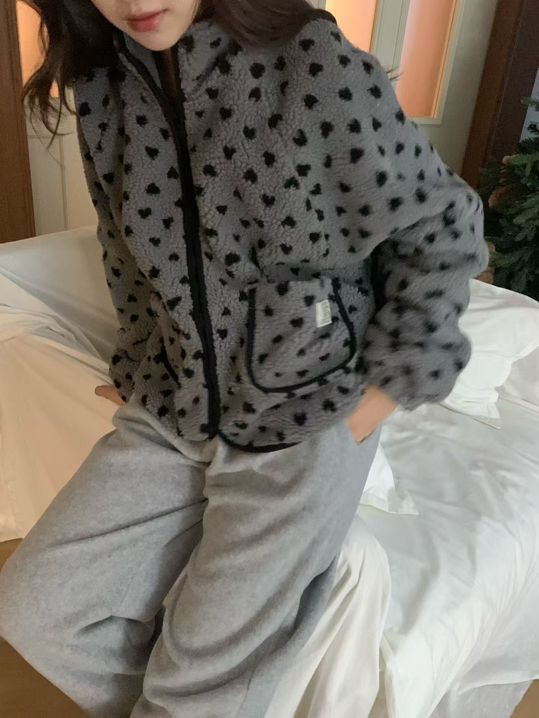 ALL OVER東大門㊣代購女裝新款推薦時尚熱賣職業25秋冬夾克拉鏈ALL OVER夾克圖色2