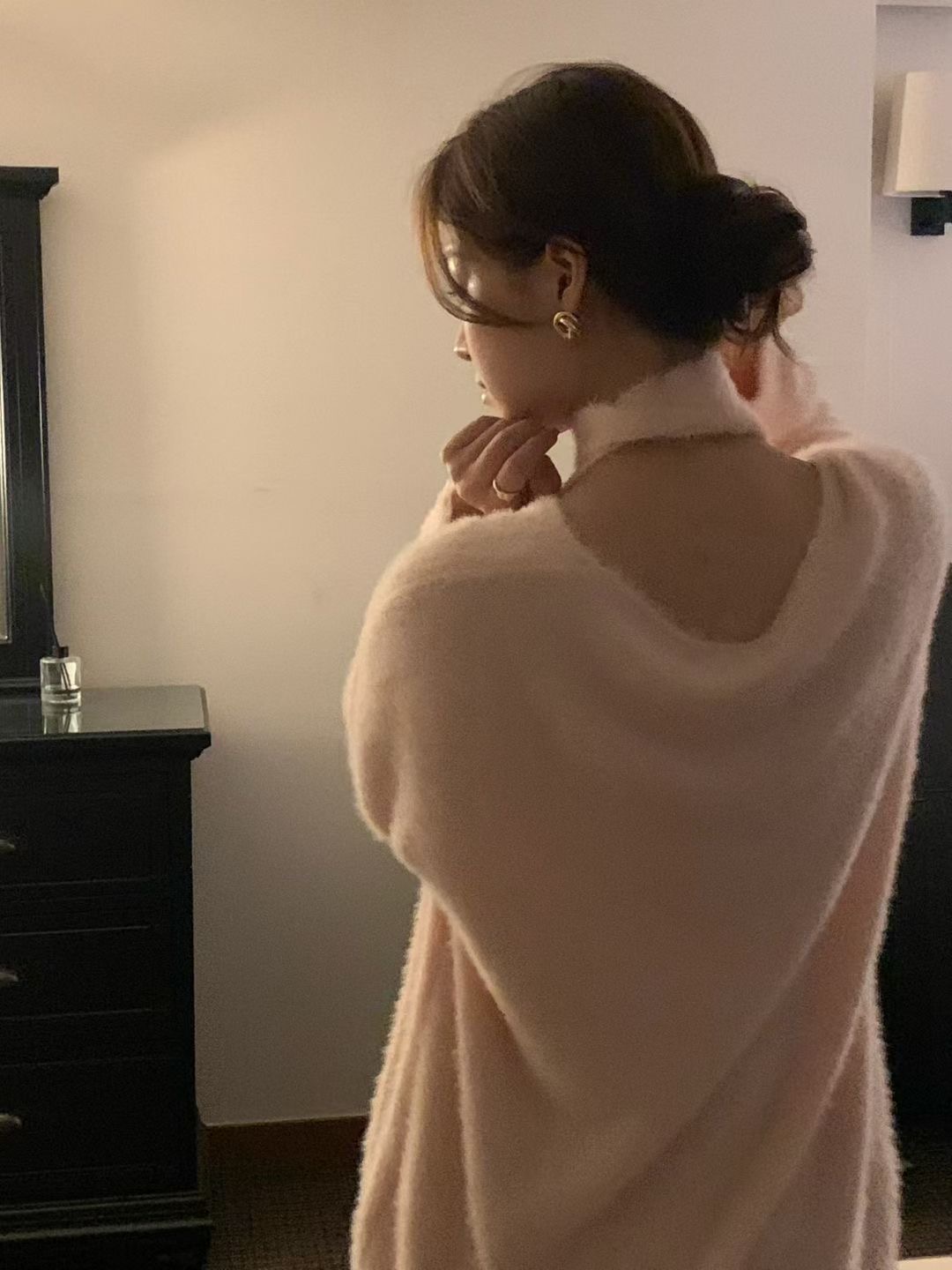 ALL OVER東大門㊣實拍女士新款真品推薦休閑25秋冬針織衫含脖帶ALL OVER針織衫