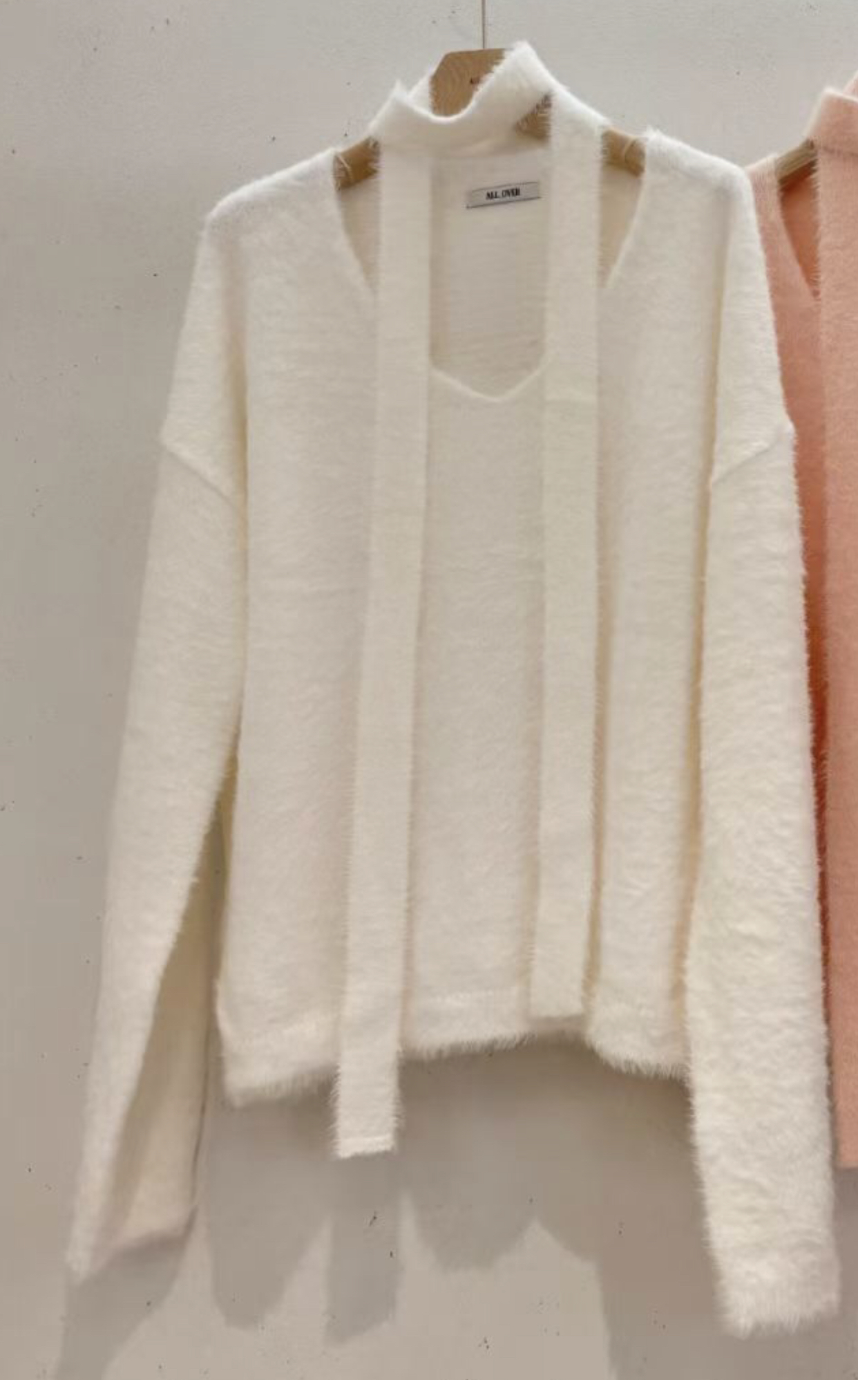 ALL OVER東大門㊣實拍女士新款真品推薦休閑25秋冬針織衫含脖帶ALL OVER針織衫圖色1