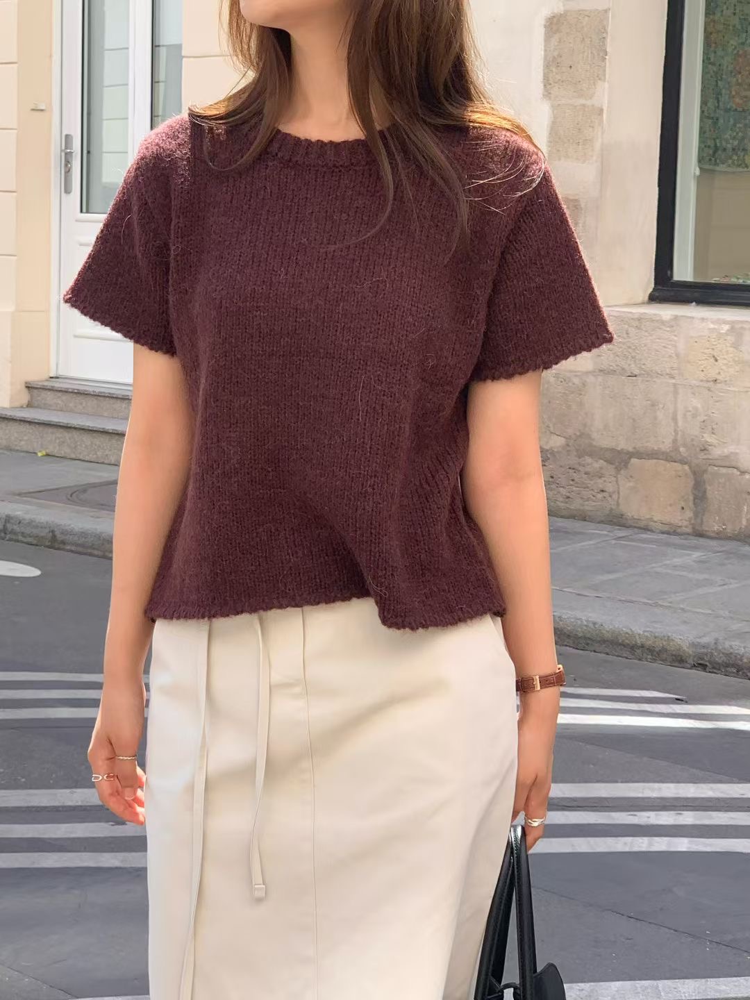 ALL OVER東大門㊣代購女裝新品人氣熱賣真品時尚針織衫圓領ALL OVER針織衫圖色2