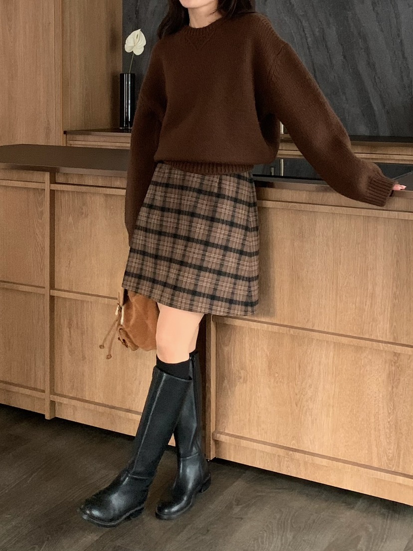 BLEECKER東大門㊣直郵女裝新品人氣25秋冬休閑半身裙中短裙BLEECKER半身裙/中短裙