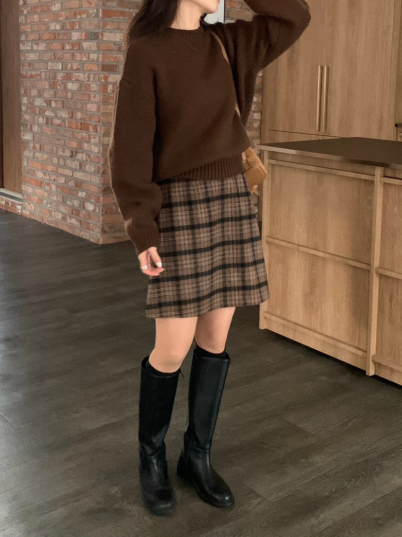 BLEECKER東大門㊣直郵女裝新品人氣25秋冬休閑半身裙中短裙BLEECKER半身裙/中短裙