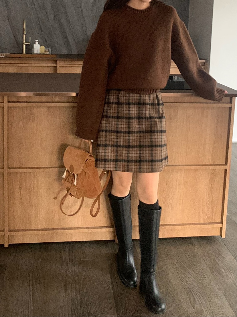 BLEECKER東大門㊣直郵女裝新品人氣25秋冬休閑半身裙中短裙BLEECKER半身裙/中短裙