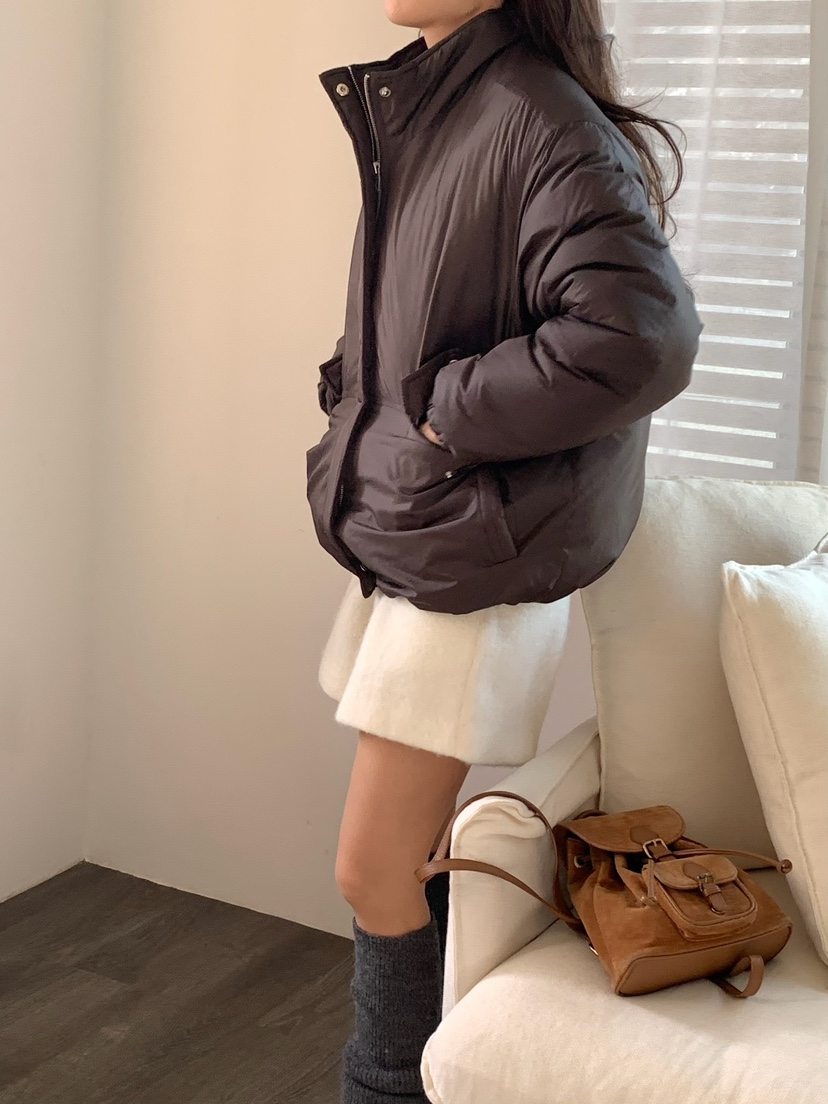 BLEECKER韓國直郵㊣女裝新款職業人氣熱賣推薦短款羽絨服褶皺BLEECKER短款羽絨服