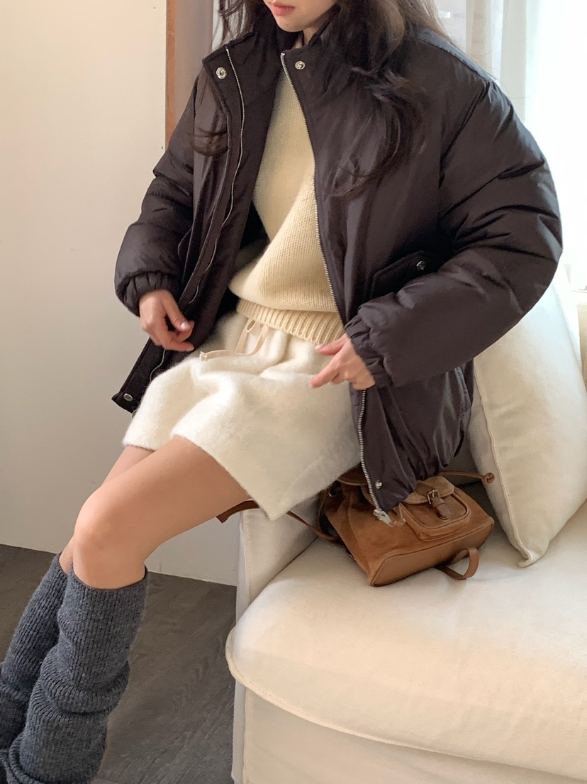 BLEECKER韓國直郵㊣女裝新款職業人氣熱賣推薦短款羽絨服褶皺BLEECKER短款羽絨服