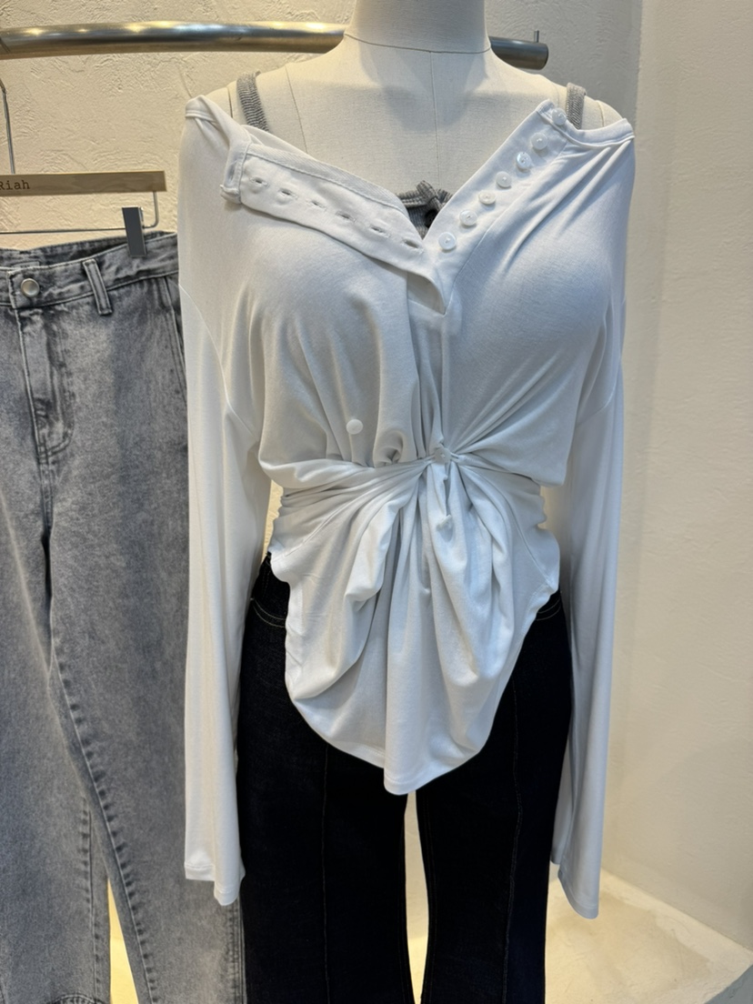 RIAH東大門㊣代購女士新款人氣熱賣時尚推薦職業25秋冬長袖T恤RIAH長袖T恤